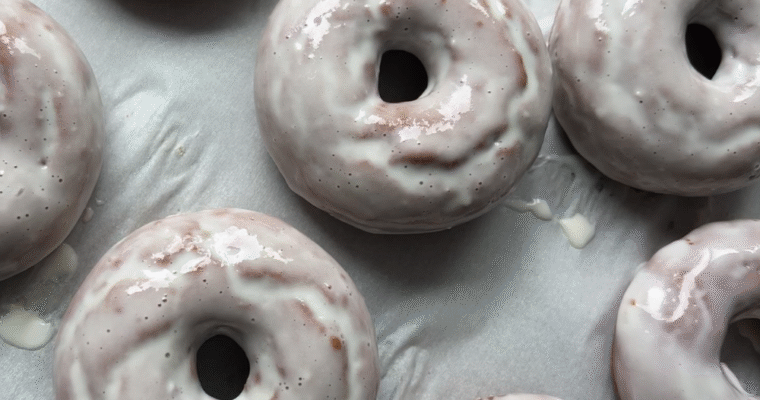 Baked Chocolate Donuts with Cream Cheese Glaze
