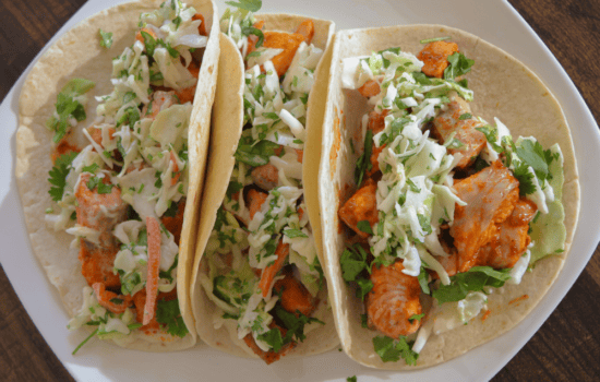 honey chipotle salmon tacos