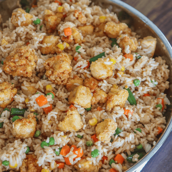 crispy tofu vegetable fried rice
