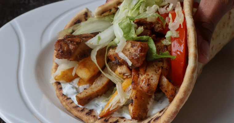 Greek Chicken Gyros with Tzatziki
