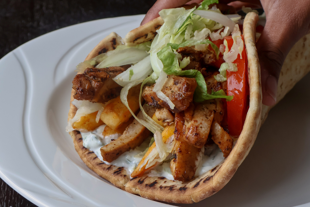 Greek Chicken Gyros with Tzatziki