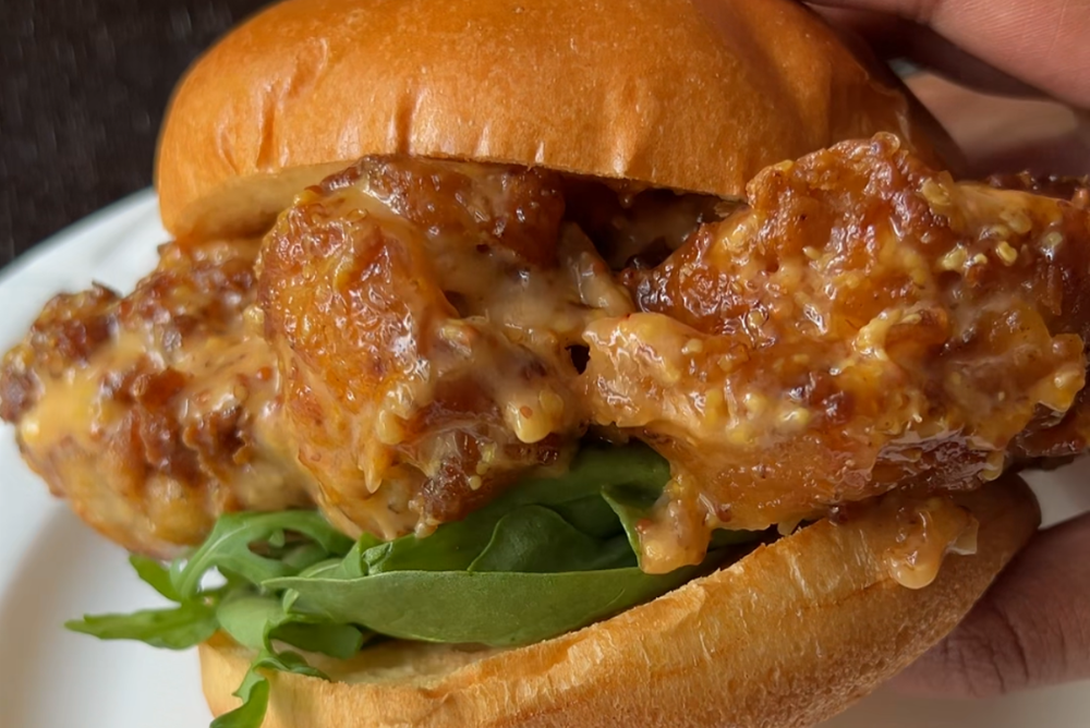 Dijon Hot Honey Fried Chicken Sandwich
