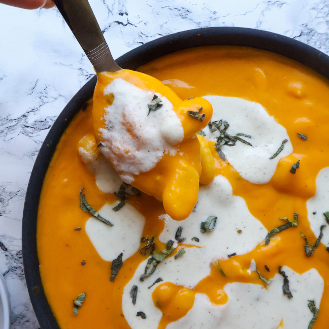 creamy butternut sage gnocchi with whipped feta