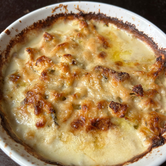cauliflower and leek gratin