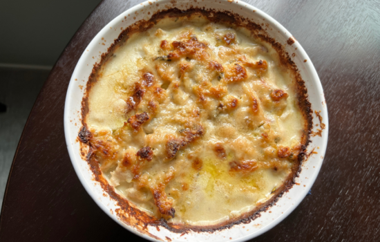 cauliflower and leek gratin