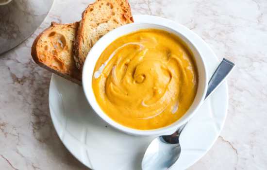 creamy butternut squash and sweet potato soup