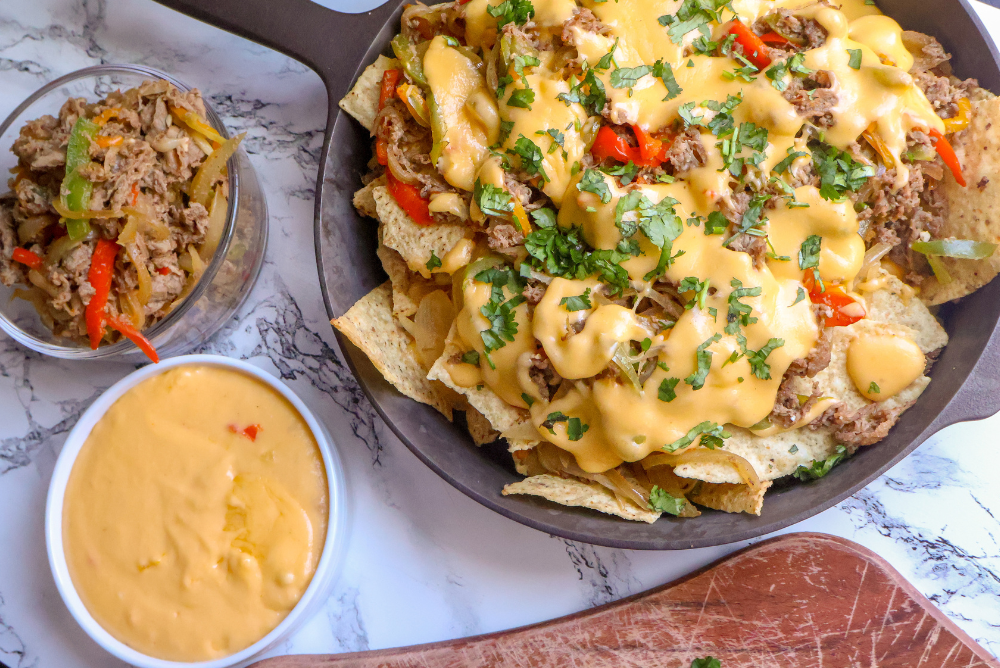 Philly Cheesesteak Skillet Nachos