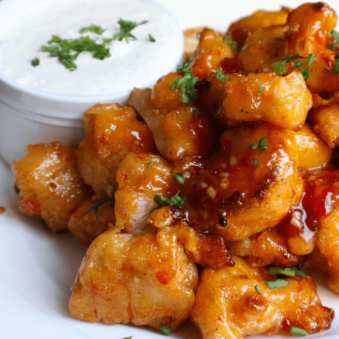 sweet habanero cauliflower bites