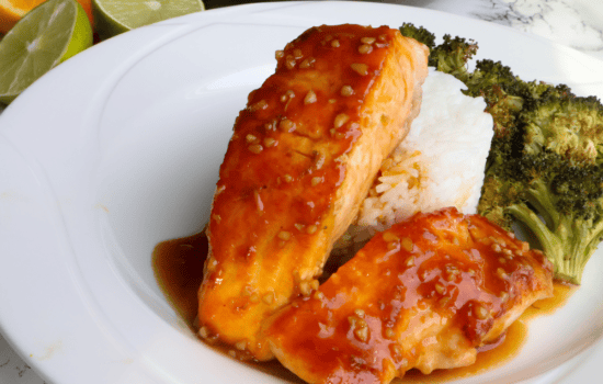 sticky citrus glazed salmon