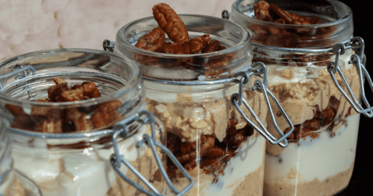 Chai Pecan Overnight Oat Parfaits