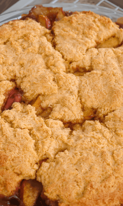 Brown Sugar Cornbread Peach Cobbler