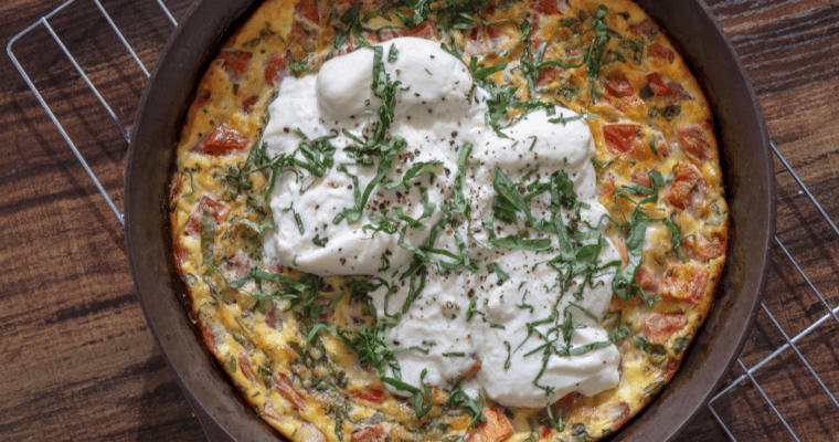 Heirloom Tomato, Basil & Burrata Frittata