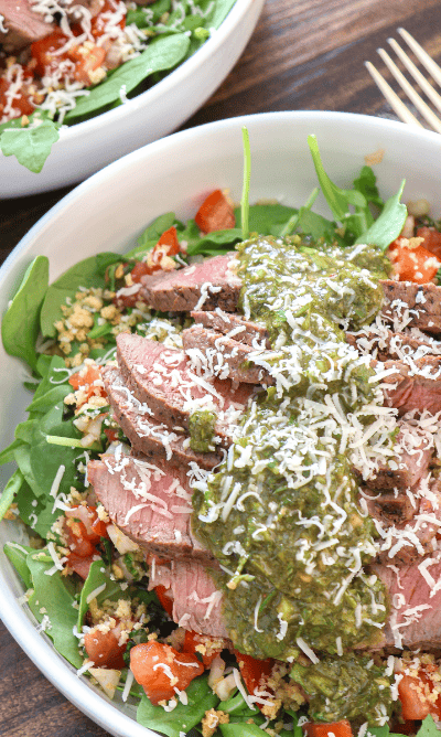 Steak Bruschetta Chimichurri Salad