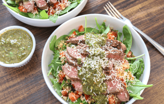 steak brushetta chimichurri salad