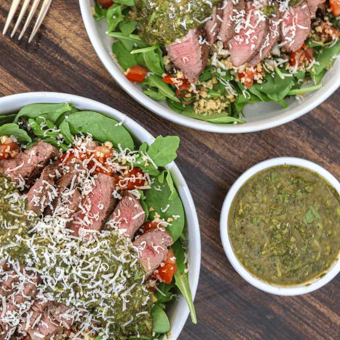 steak bruschetta chimichurri salad