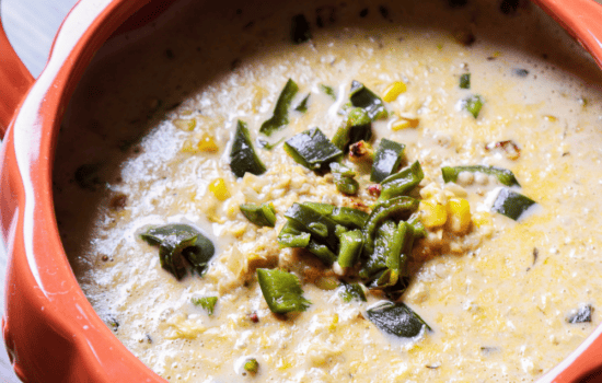 roasted corn and poblano cream chowder