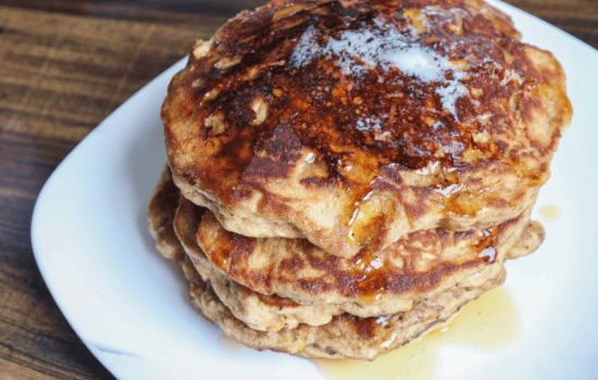 buttermilk maple cinnamon plantain pancakes