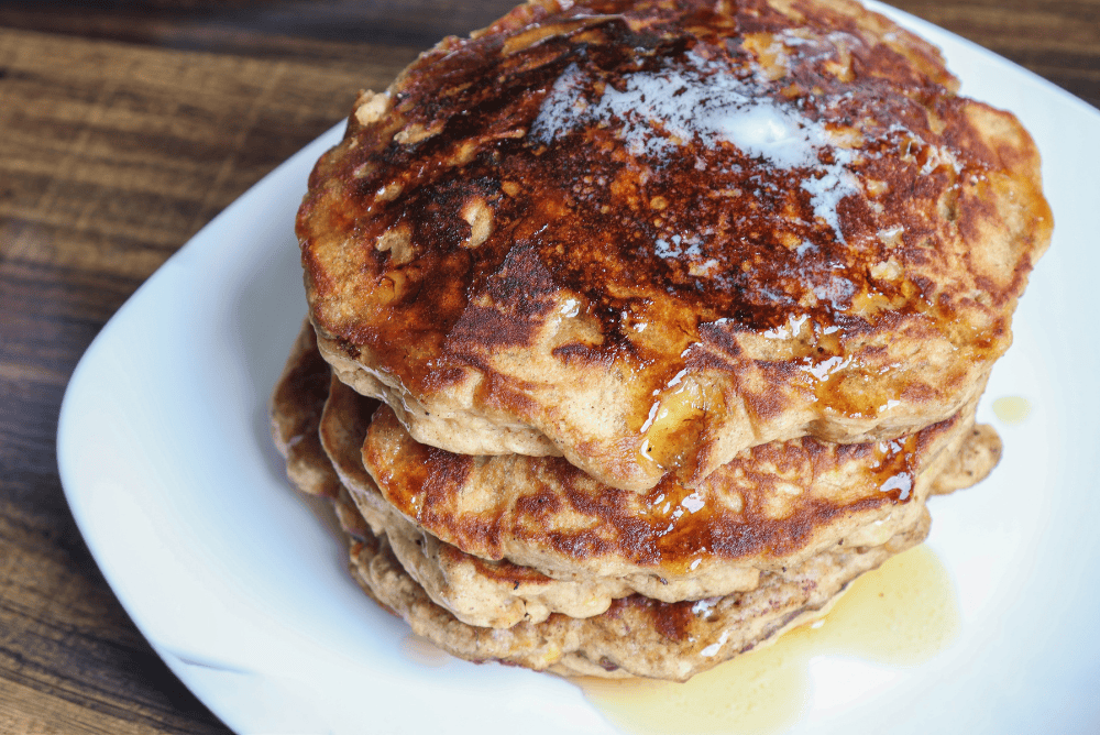 Buttermilk Maple Cinnamon Plantain Pancakes