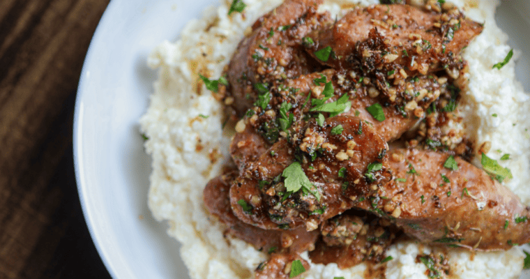 Garlic Herb Sausage & Brown Butter Grits