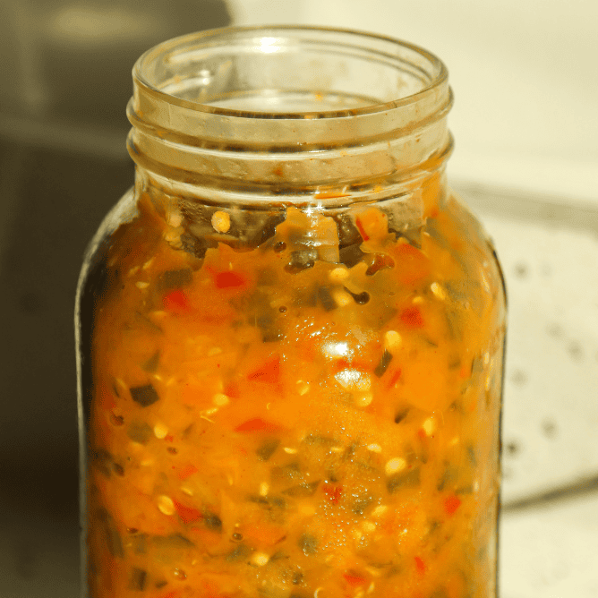 sweet and spicy pepper jam