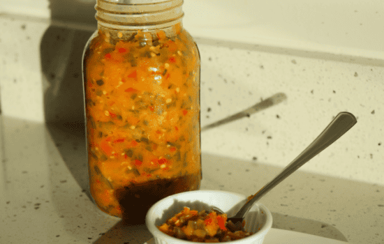 sweet and spicy pepper jam